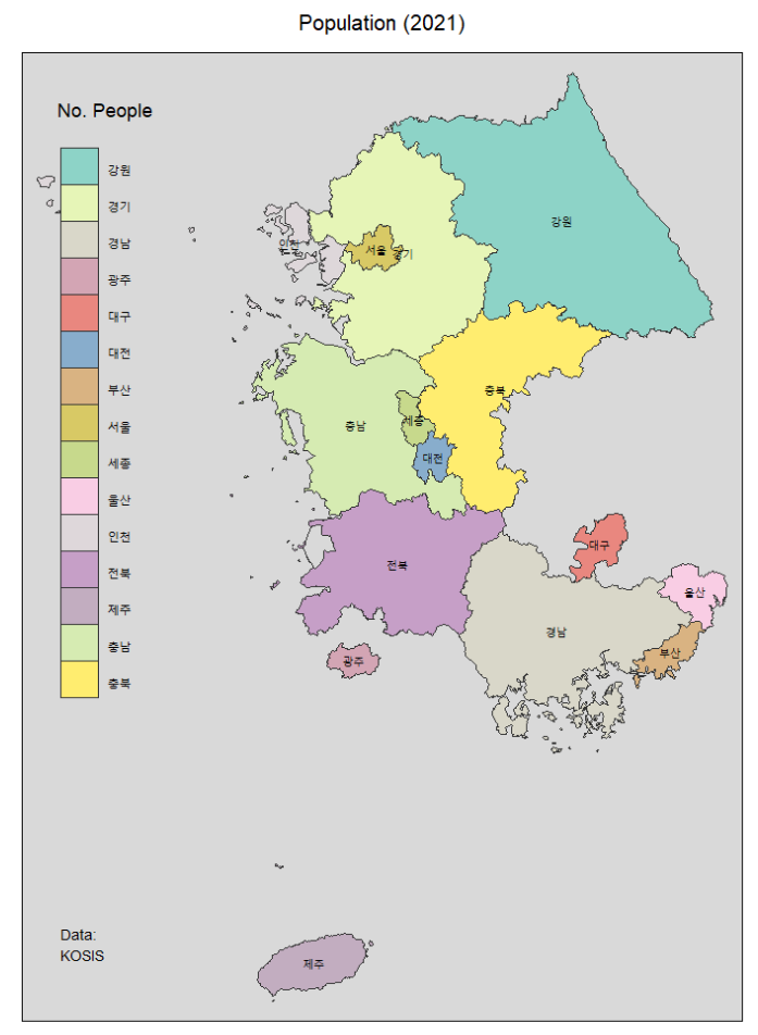 tmap을 활용한 기본 단계구분도 시각화