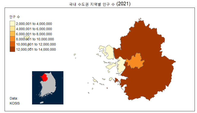 tmap 다변량 속성 비교 단계구분도